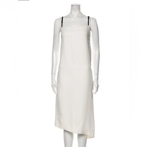 Bassike Crepe Slip Dress with Black Straps